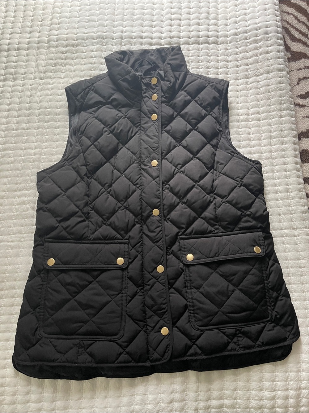 Talbots Quilted Sleeveless Puffer Vest - Black